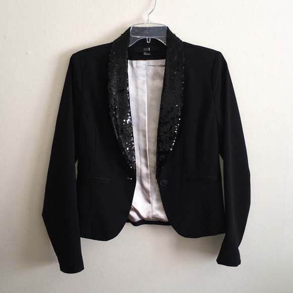 F21 Sequins Collar Blazer Size Small - Picture 2 of 5